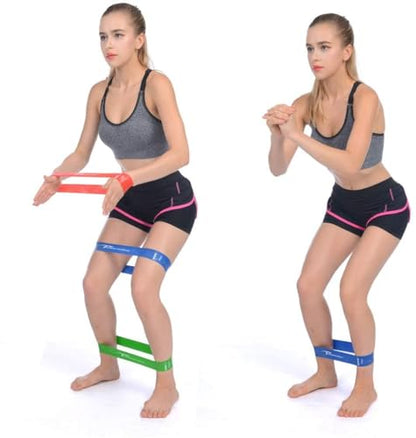 Resistance Loop Bands with Workout Poster 16.5”x 22.4”,Set of 5 Exercise Bands for Crossfit Workout and Physical Training