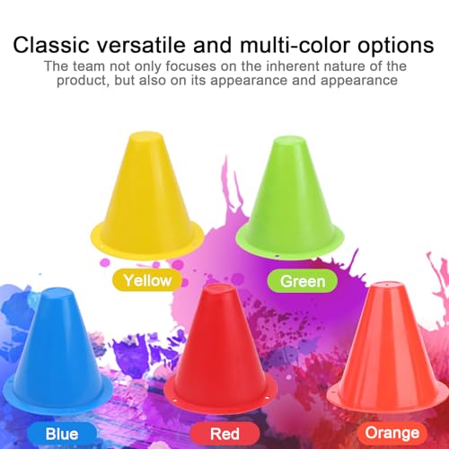 OUKENS Training Marker Cones, 10pcs 3 Inch Mini Sports Cones Football Training Sports Equipment Roller Skating Barriers Plastic Marker Holder Accessory for Fitness Practice