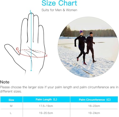 Unigear Lightweight Running Gloves, Touch Screen Anti-Slip Warm Gloves Liners for Cycling Biking Sporting Driving for Men Women