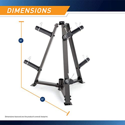 Marcy Olympic Weight Plate Tree for 2-Inch Plates Weight Storage Rack - color: Triangular - Black