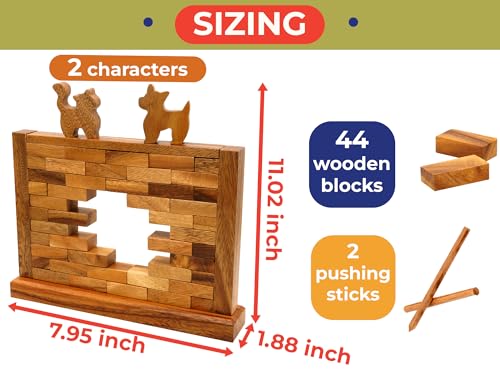 BSIRI Wooden Brick Wall Balancing Game with Characters Family for Teens and Adults Classic Brick Board Games Tabletop Party Skill Activity for Home Party Play - style: The Wall Game