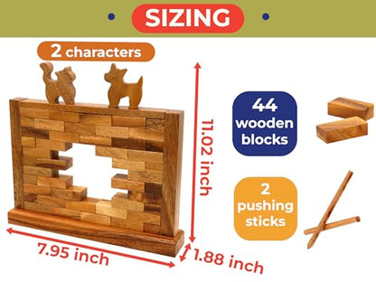 BSIRI Wooden Brick Wall Balancing Game with Characters Family for Teens and Adults Classic Brick Board Games Tabletop Party Skill Activity for Home Party Play - style: The Wall Game