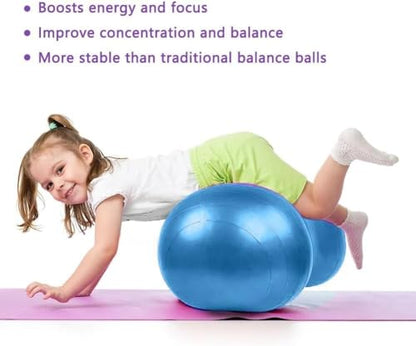Peanut Ball for Kids Therapy, 90x45cm Anti-Burst Exercise Ball with Pump, Gym Quality Fitness for Yoga, Physical, Child Training, Women, Men