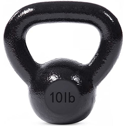 JFIT Cast Iron Kettlebell – Single Weight, Flat Bottom, Polished Handle | Men & Women | CrossFit, Cardio & Strength Training - size: 10.0 Pounds