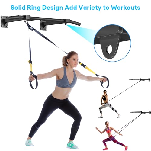 Wall Mount Pull Up Bar, Joist Beam Rafter Mount Pull-up Bar, Ceiling Mounted Chin Up Bar for Home Gym with Punching Bag Hanger