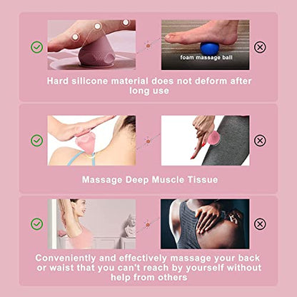 Manual Massage Ball Set, 2 PCS Deep Tissue Trigger Point Massage Myofascial Release Balls, Silicone Physical Therapy Balls, Massage Therapy Tools for Deep Muscles, Sore Muscles, Muscle Knots (Blue) - color: Blue