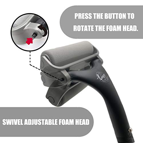 EASACE Lotion Applicator for Back & Body, Long Handle 21.5inch Adjustable Lotion Roller with 2 Replacement Roller for Back self(Silver) - color: Silver