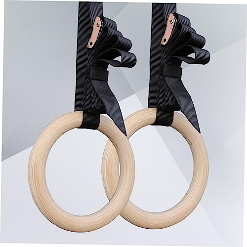 KOMBIUDA Adjustable Wooden Gymnastic with Straps for Full Body Strength Training Non- for Workouts and Core Exercises for Home Fitness and Cross-Training