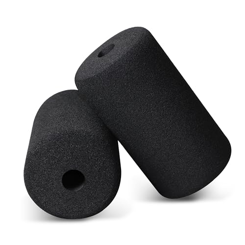 WF Athletic Supply Foam Foot Pads, Foam Roller for Gym Exercise Machines Equipment Replacements, Roller Pad for Leg Extension, PEC Deck Pads for Weight Bench, Sold by Pair (7” x 4” OD x 0.875” ID)
