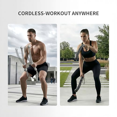 PROIRON Cordless Battle Rope Weighted Ropeless Battle Ropes for Home Gym Workout Exercise Rope for HIT Training Ropes for Men & Women Pink