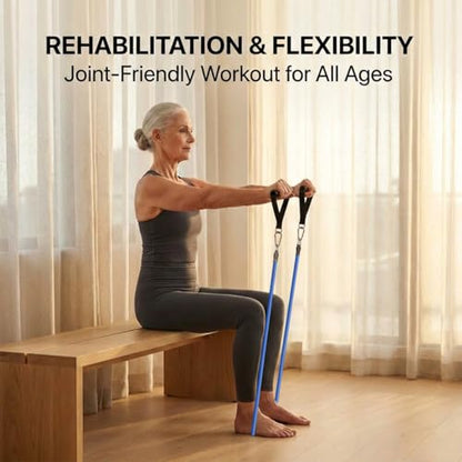 VEICK Resistance Bands Set - Exercise Equipment with Handles, Ankle Straps & Door Anchor for Home Gym, Shoulder Chest Leg Rowing Golf Cable Workout