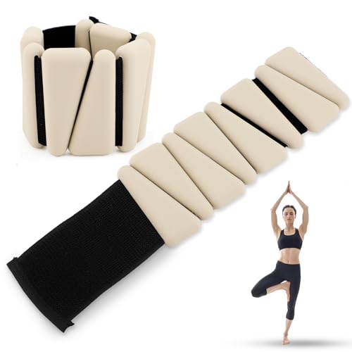 Wrist and Ankle Weights, Set of 2 (1lb Each) Adjustable Wrist and Pilates Weights Set for Women and Men, for Runs, Jogs, Walks, Yoga, Dance, Pilates, Cardio, Aerobics, Strength