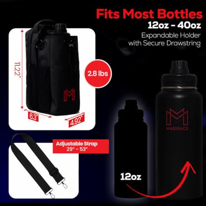 MAGNACE Magnetic Gym Bag Bundle, 3-in-1 Set with Water Bottle Holder, Magnetic Pouch, Towel & Sling Bag – For Men & Women
