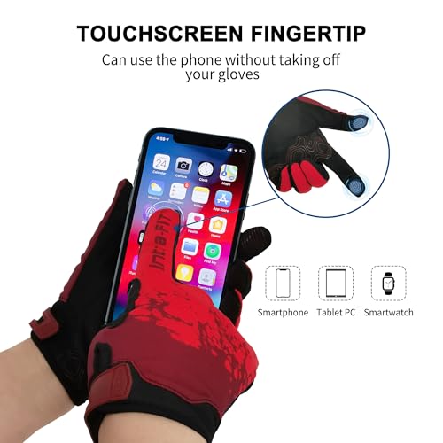 Cycling Gloves for Bike Riding Running MTB - color: Red, size: Medium