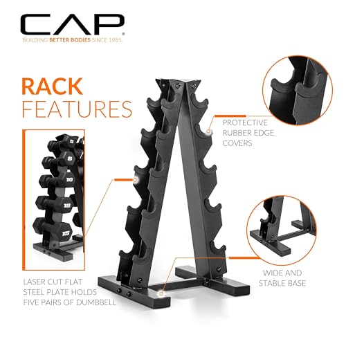 CAP Barbell Neoprene Dumbbell Weights Pairs & Sets | Black - style: 100 lb Set
