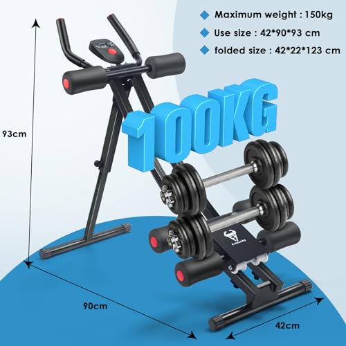 Abdominal Trainers, Adjustable AB Machine at Home or Gym for Core Strength Training, Ab Cruncher Foldable Fitness Gear for Men and Women Exercise &Workout