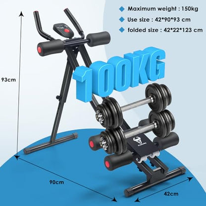 Abdominal Trainers, Adjustable AB Machine at Home or Gym for Core Strength Training, Ab Cruncher Foldable Fitness Gear for Men and Women Exercise &Workout