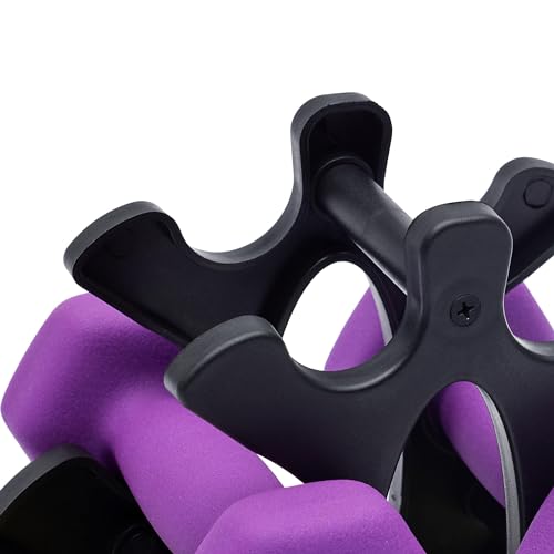 Amazon Basics Neoprene Dumbbell Hand Weights for Exercise and Muscle Toning - style: Rack with 3 Pairs (2, 3, and 5 Pound)