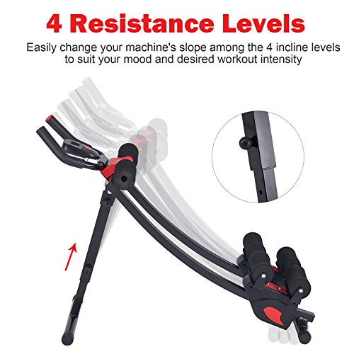 ZELUS Ab Machine for Home Gym, Core Strength Training Equipment for Home Fitness, Ab Crunch Coaster with 4 Intensities and Digital Display, Foldable Core Trainer for Abdominal - style: Ab Crunch