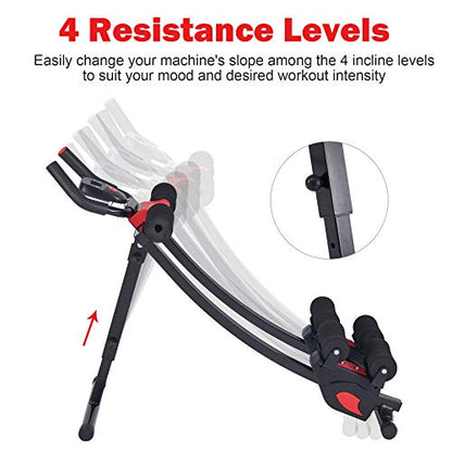 ZELUS Ab Machine for Home Gym, Core Strength Training Equipment for Home Fitness, Ab Crunch Coaster with 4 Intensities and Digital Display, Foldable Core Trainer for Abdominal - style: Ab Crunch