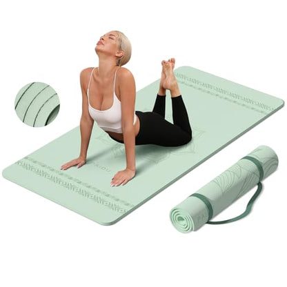 PAIDU Large Yoga Mat-72’x36’x0.4’ Extra Width ＆ Thick,Comfortable,Non-Slip Exercise Mat-Works Great on All Floor for Stretching,Yoga Studio,Gym or Home Workouts