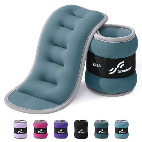 Sportneer Ankle Wrist Weights for Women Men, Pair of 1/2/4/6/10 LB Wearable Leg Arm Weights for Walking, Running, Pilates, Strength Training, Physical Therapy & Home Fitness