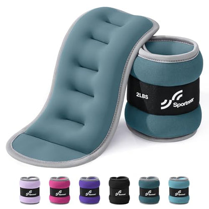 Sportneer Ankle Wrist Weights for Women Men, Pair of 1/2/4/6/10 LB Wearable Leg Arm Weights for Walking, Running, Pilates, Strength Training, Physical Therapy & Home Fitness