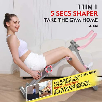 Foldable Ab Workout Machine for Home Gym – Adjustable Core & Waist Trainer for Women, Full Body Abdominal Exercise Equipment with Resistance Bands & LCD Display