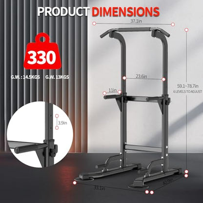 Z ZHICHI Pull-Up Dip Station Pull-Up Chin-Up Weight Capacity 350LBS - color: black