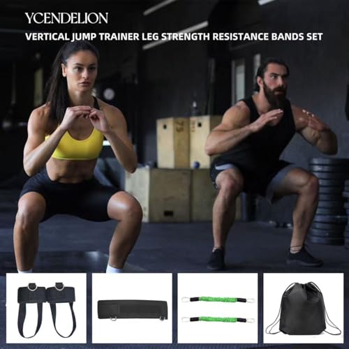 Vertical Jump Trainer, Leg Resistance Bands Set to Improve Strength Agility Focus Speed, Basketball Volleyball Baseball Tennis Football Exercise Equipment