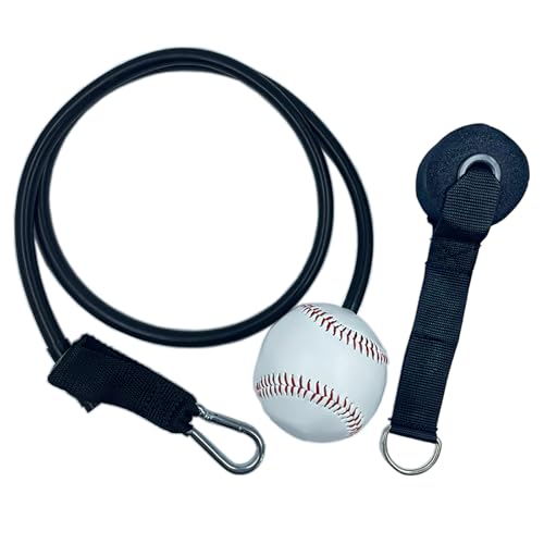 Baseball and Softball Resistance Training Bands,Pitching Training Aids, Baseball Connectors with Door Anchor are Baseball Training Accessories Improve Pitching,Arm Strength.-Black