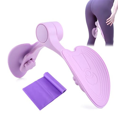 Pelvic Floor Muscle Trainer with Resistance Band, Hip & Pelvic Trainer Kegel Exerciser,Adjustable Inner Thigh Trainers Exercise Workout Equipment for Muscle Strengthening & Toning - color: Purple
