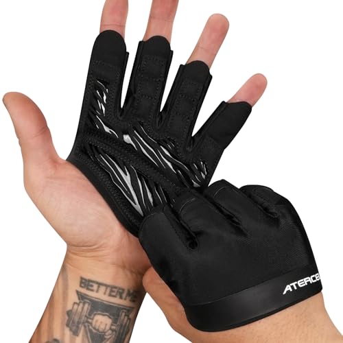 ATERCEL Gym Workout Gloves for Men Women, Weight Lifting Gloves with Full Palm Protection & Extra Grip, Breathable Exercise Gloves for Fitness Training Crossfit Sports Essentials