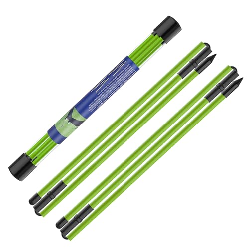 Kulamait 2 Pack Golf Alignment Sticks,Collapsible Golf Alignment Rods 48" Golf Practice Sticks Golf Training Aid for Aiming,Putting,Golf Training Sticks with Clear Tube Case - color: Green