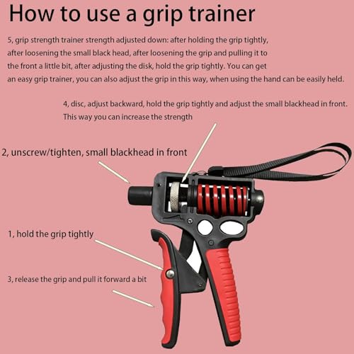 Grip Strength Trainer 11-360LBS - Ergonomic Forearm Strengthener for Fitness/Rehabilitation/Rock Climbing