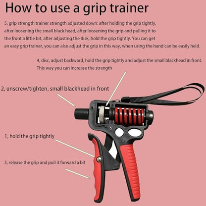 Grip Strength Trainer 11-360LBS - Ergonomic Forearm Strengthener for Fitness/Rehabilitation/Rock Climbing