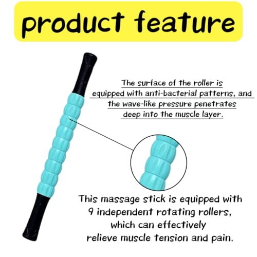 Muscle Roller Stick - A Full-Body Massage Roller that Can Relieve Muscle Soreness, Cramps and Tension After Exercise. It is a Handheld Physical Therapy and Recovery Tool (Green and Black) - color: Green Black