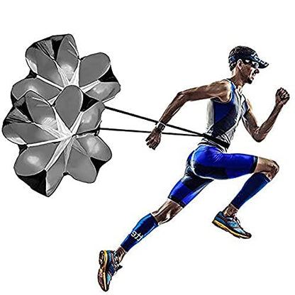 Resistance Parachute Running Speed Training, Speed Chute with Carry Bag, Resistance Running Parachute for Football Training Kids Youth and Adults(Color:Black) - color: Black