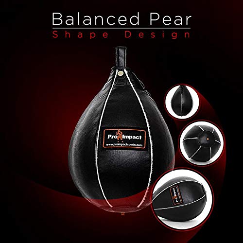Leather Speed Bag – Rapid Rebound Pear-Shaped Punching Ball with Durable Latex Bladder for Boxing, MMA & Home Gym