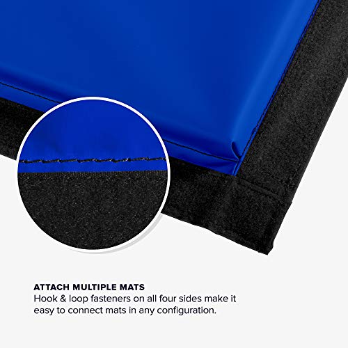 We Sell Mats 4 x 8 ft Folding Exercise Mat, 2 Inch Thick Personal Fitness & Home Gym Mat for Yoga, Pilates, Stretching & Workouts - color: Black / Blue