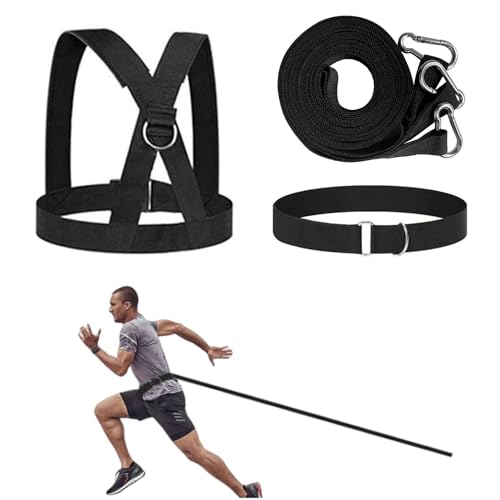 Sled Workout Equipment, Harness Set for Training Outdoor, Tire Pulling Fitness Resistance Full Body Physical Exercise Football Men and Women