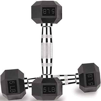 Hex Dumbbells 5,10,15,20,25,30,40 LB Exercise & Fitness Weights Dumbbell For Women & Men Free Weights Rubber Coated cast Iron Set