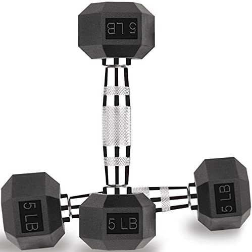 Hex Dumbbells 5,10,15,20,25,30,40 LB Exercise & Fitness Weights Dumbbell For Women & Men Free Weights Rubber Coated cast Iron Set