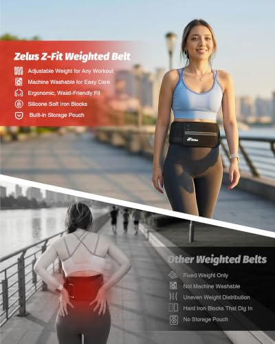 ZELUS Weighted Belt for Women Men, 6/8/10lb Z-Fit Adjustable Weighted Belt - size: Large-10LB (36.2" - 51.2")