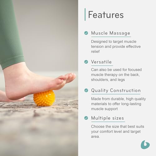 Soft-Spike Massage Ball, Trigger Point Therapy Ball for Muscle Tension Relief, Plantar Fasciitis, Myofascial Release, 8cm, Yellow - color: Yellow, size: 8cm