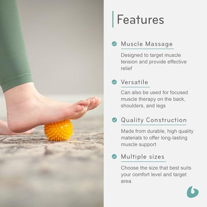 Soft-Spike Massage Ball, Trigger Point Therapy Ball for Muscle Tension Relief, Plantar Fasciitis, Myofascial Release, 8cm, Yellow - color: Yellow, size: 8cm