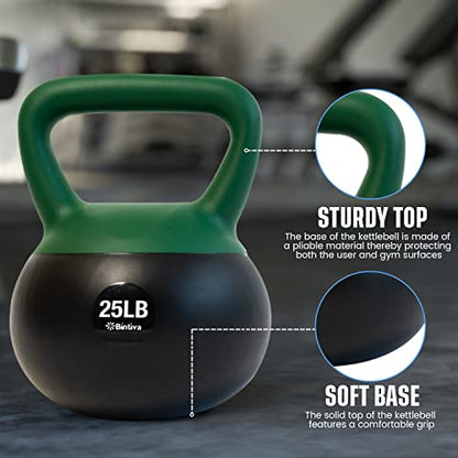 bintiva Soft Kettlebells - Sea and Iron Sand Filled Weights for Women and Men - Color Coded Kettle Bell Sets - color: 10 LBs