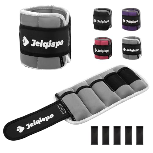 Adjustable Ankle Weights 1 Pair 2/4/6/8/10 LBS Wrist Leg Arm Weights for Women Men Kids,Strength Training with Removable Weight for Fitness Gym Workout Running Walking - color: grey, size: 2*2lb