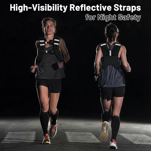 MIKOLO Weighted Vest, 8lb/12lb/16lb Weight Vest for Women & Men, Weight Vest with Reflective Stripe for Walking, Running, Strength Training & Workout(8lb) - size: 8lb