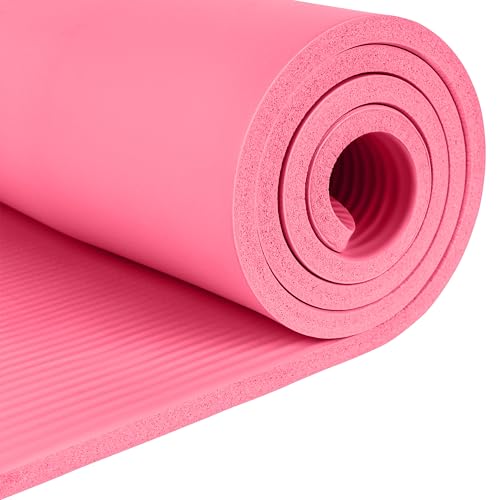 Retrospec Solana Yoga Mat Thick 1/2in Non-Slip Workout Mat with Nylon Strap - 72x24in Exercise Mat for Pilates, Stretching & Fitness - BPA Free, Easy Clean
